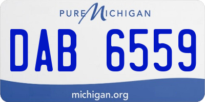 MI license plate DAB6559