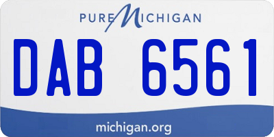 MI license plate DAB6561