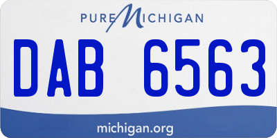 MI license plate DAB6563