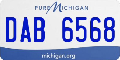 MI license plate DAB6568