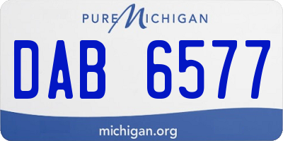 MI license plate DAB6577