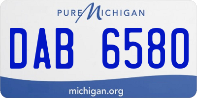 MI license plate DAB6580