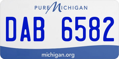 MI license plate DAB6582