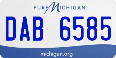 MI license plate DAB6585