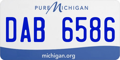 MI license plate DAB6586