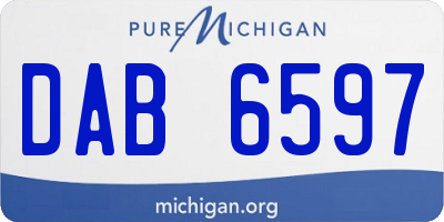 MI license plate DAB6597