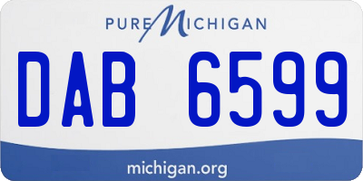 MI license plate DAB6599