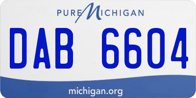 MI license plate DAB6604