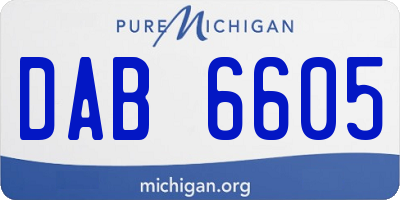 MI license plate DAB6605