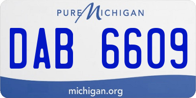MI license plate DAB6609