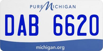 MI license plate DAB6620