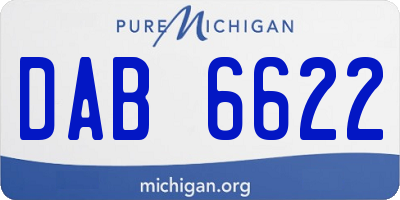 MI license plate DAB6622