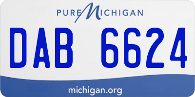 MI license plate DAB6624