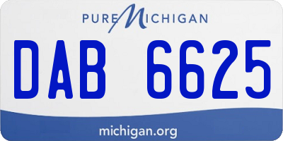 MI license plate DAB6625