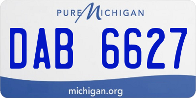 MI license plate DAB6627