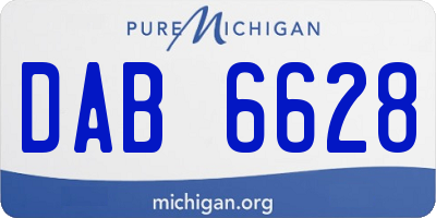 MI license plate DAB6628