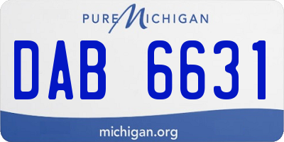 MI license plate DAB6631