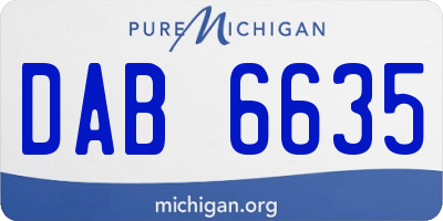 MI license plate DAB6635