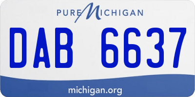 MI license plate DAB6637