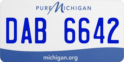 MI license plate DAB6642