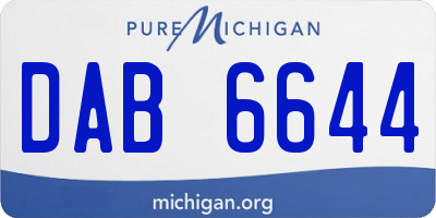 MI license plate DAB6644