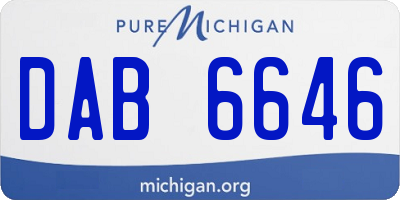MI license plate DAB6646