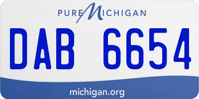 MI license plate DAB6654