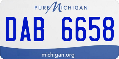 MI license plate DAB6658