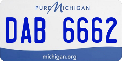 MI license plate DAB6662