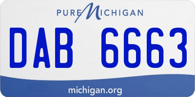 MI license plate DAB6663