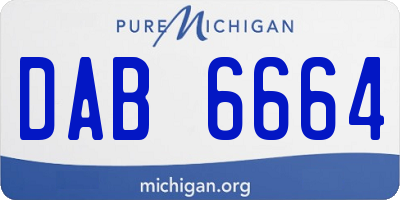 MI license plate DAB6664