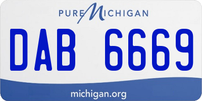 MI license plate DAB6669