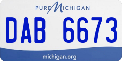 MI license plate DAB6673