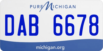 MI license plate DAB6678