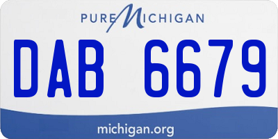 MI license plate DAB6679