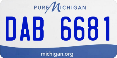 MI license plate DAB6681