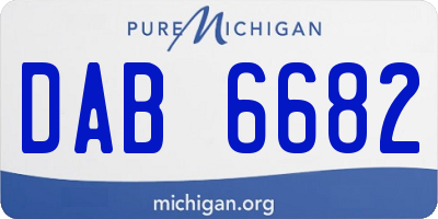 MI license plate DAB6682
