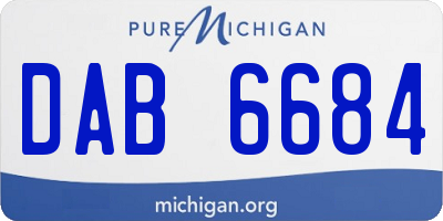 MI license plate DAB6684