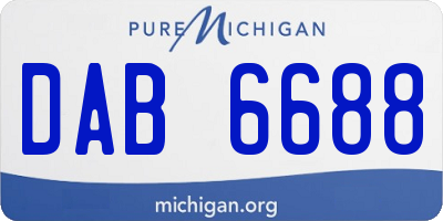 MI license plate DAB6688