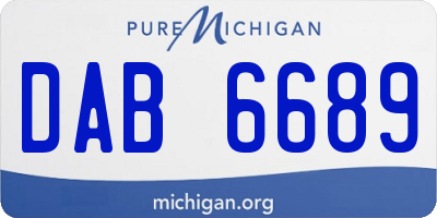 MI license plate DAB6689
