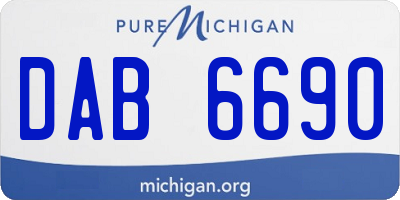 MI license plate DAB6690