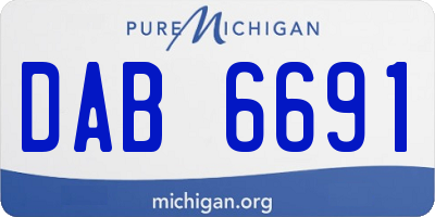 MI license plate DAB6691