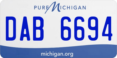 MI license plate DAB6694