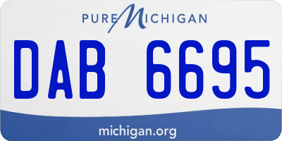 MI license plate DAB6695