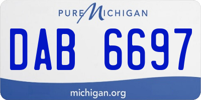 MI license plate DAB6697