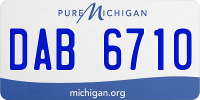 MI license plate DAB6710