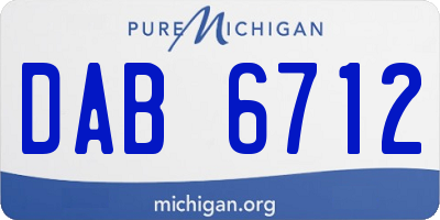 MI license plate DAB6712