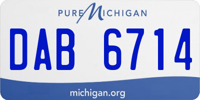 MI license plate DAB6714