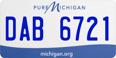 MI license plate DAB6721