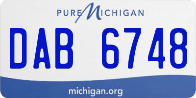 MI license plate DAB6748